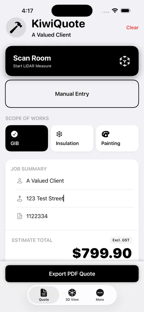 KiwiQuote App Screenshot